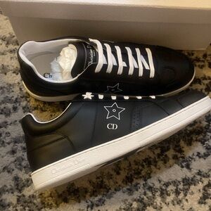 Christian Dior Star Sneaker Black Calfskin Size 38.5